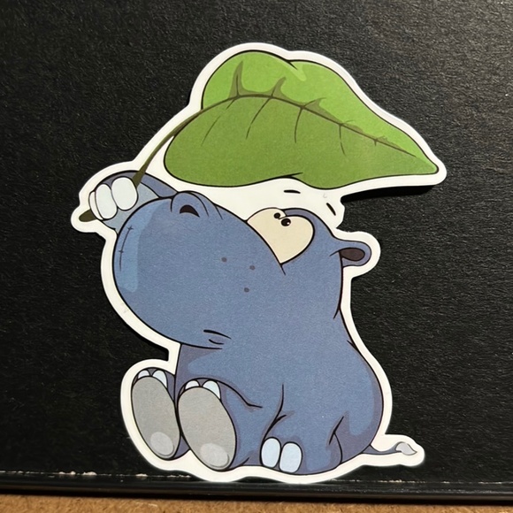 CARTOON HIPPO STICKER - Picture 1 of 1
